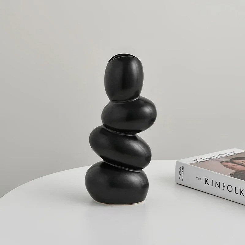 Stojąca kamienna nowoczesna ceramiczna waza