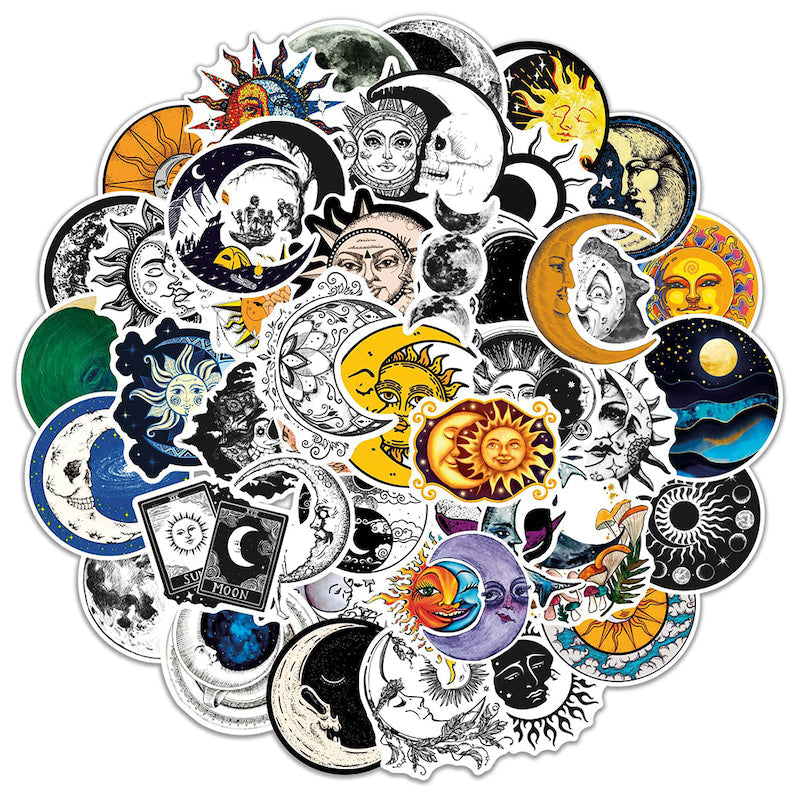 Zestaw naklejek Czarownica Słońce i Księżyc