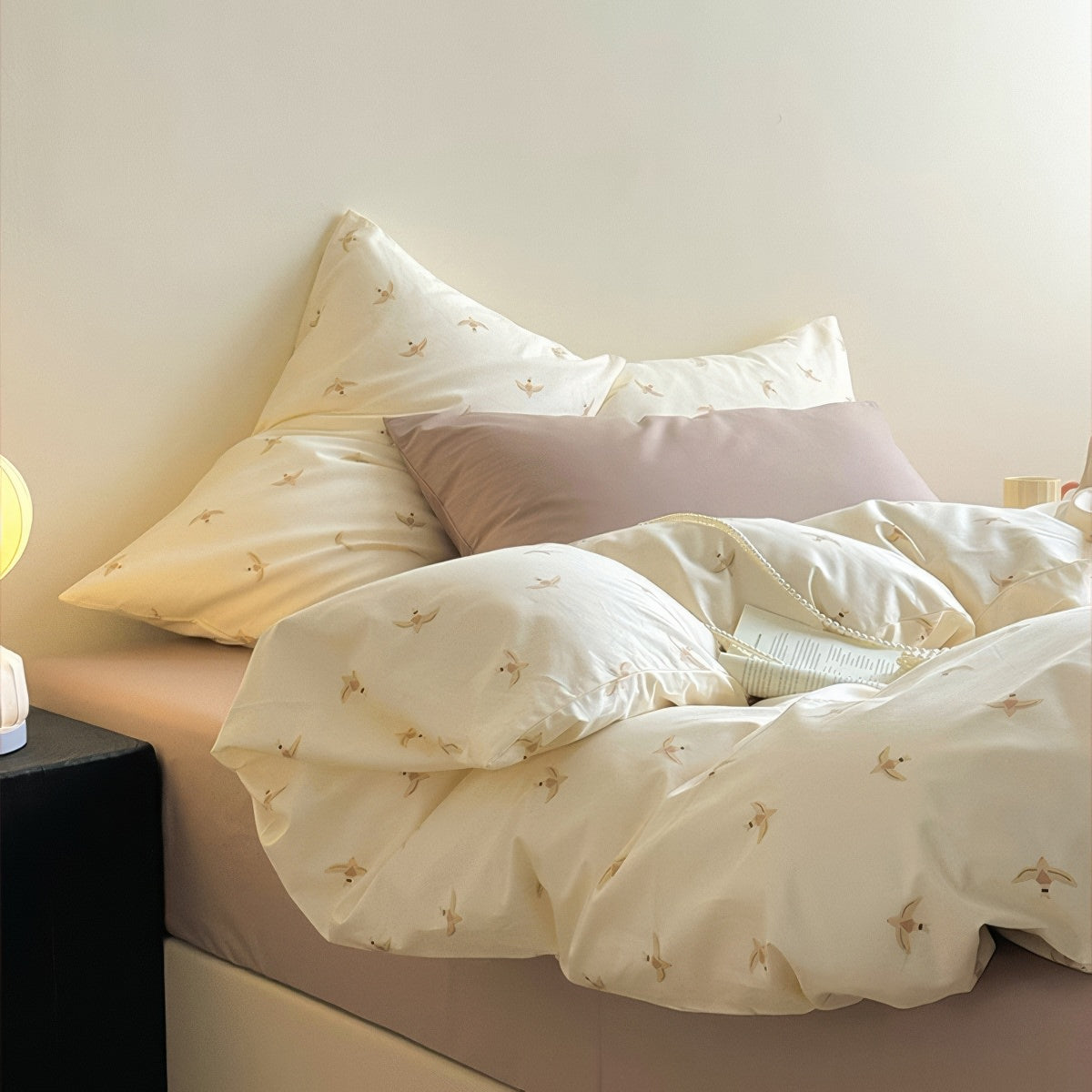 Zestaw pościeli z nadrukiem ptaka jaskółki z bawełny