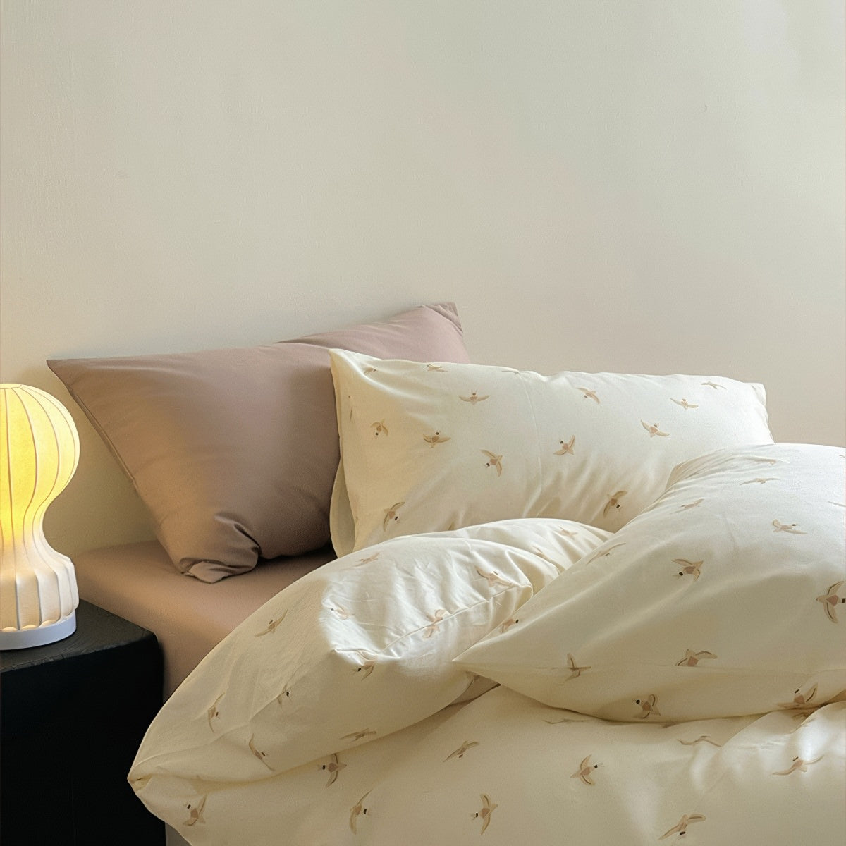 Zestaw pościeli z nadrukiem ptaka jaskółki z bawełny