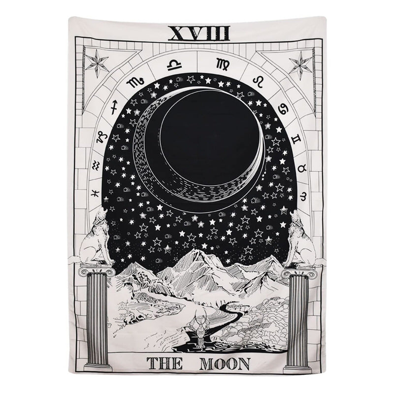 Jedwabna, monochromatyczna makatka Tarot "Księżyc