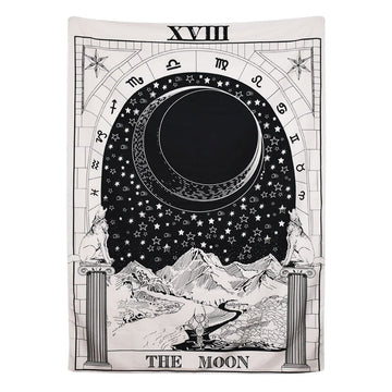 Jedwabna, monochromatyczna makatka Tarot "Księżyc