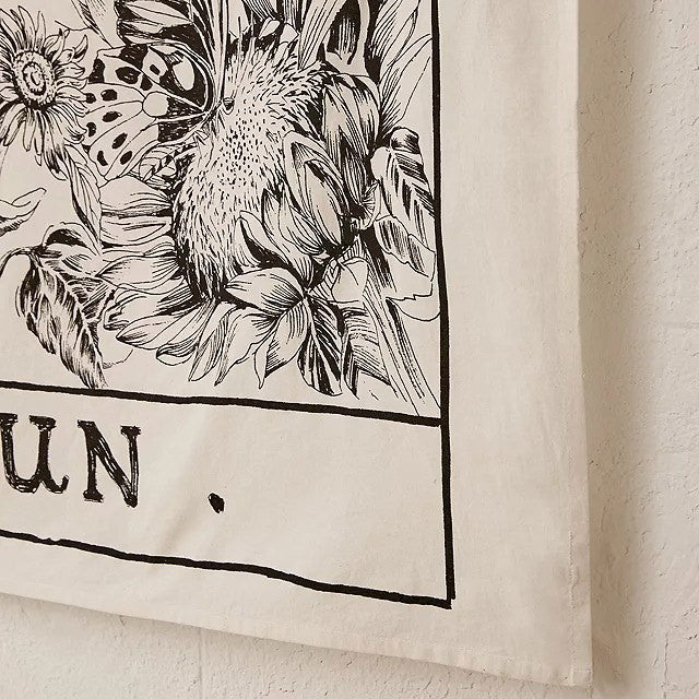 Tkanina z tarotem "Słońce" w jednolitym kolorze