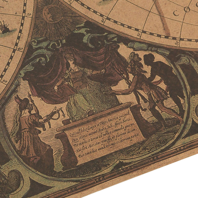 Plakat na papierze kraft z wypadkową mapą świata