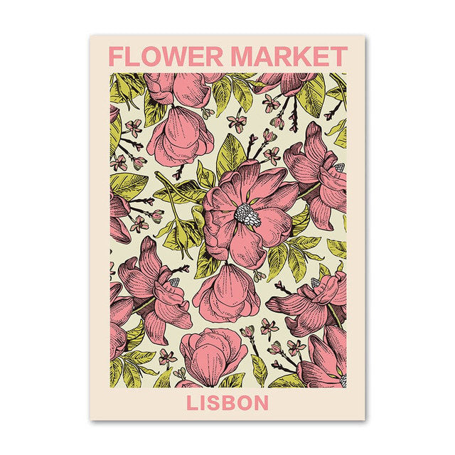 Wintage Pale Floral Art Canvas Posters
