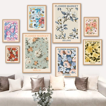 Wintage Pale Floral Art Canvas Posters