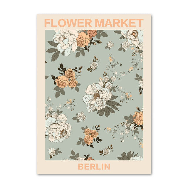 Wintage Pale Floral Art Canvas Posters