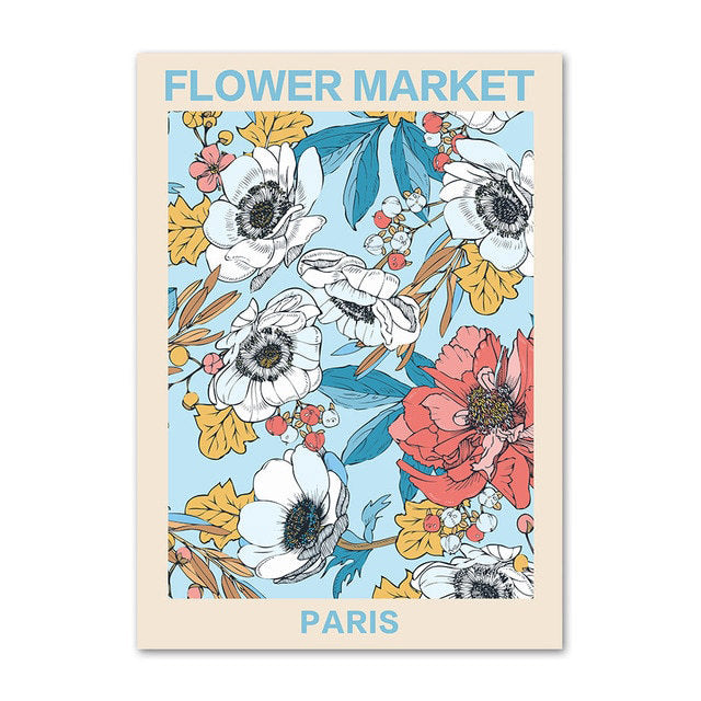 Wintage Pale Floral Art Canvas Posters