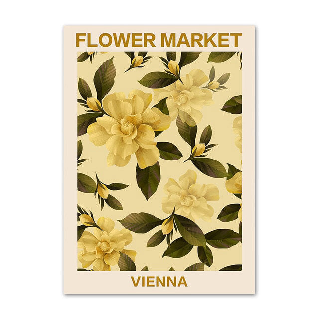 Wintage Pale Floral Art Canvas Posters