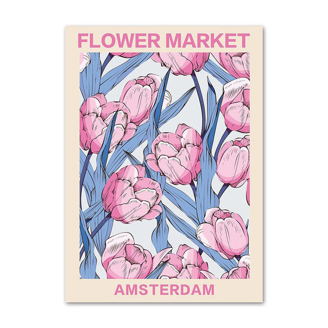 Wintage Pale Floral Art Canvas Posters