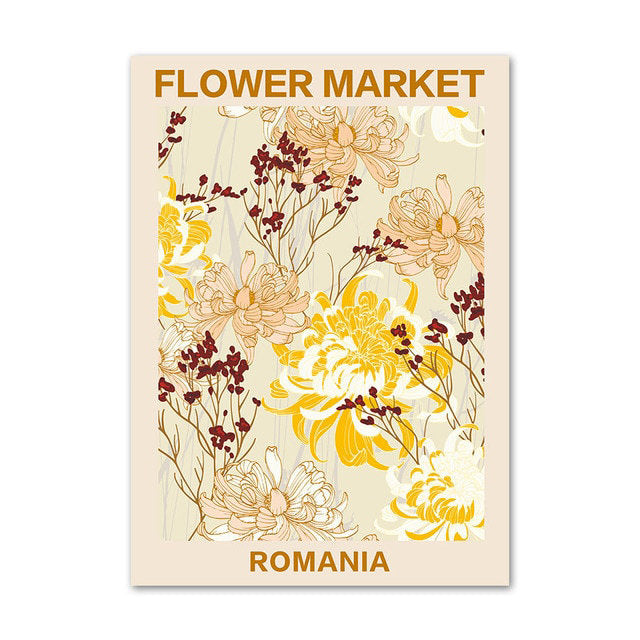 Wintage Pale Floral Art Canvas Posters