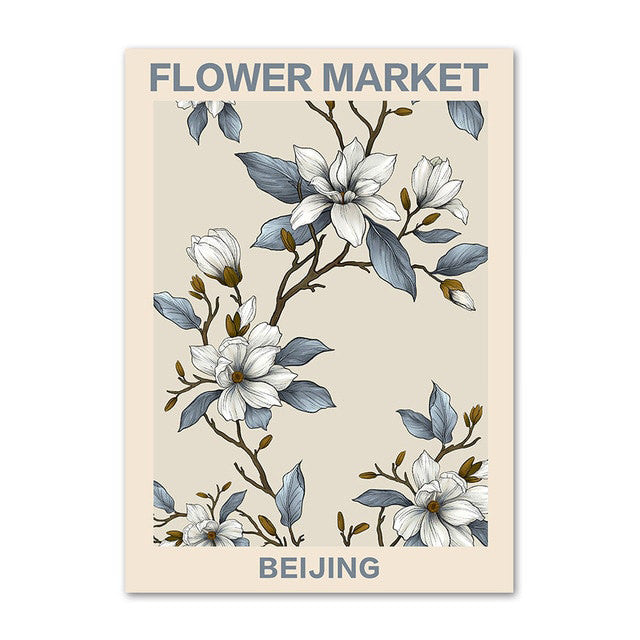 Wintage Pale Floral Art Canvas Posters