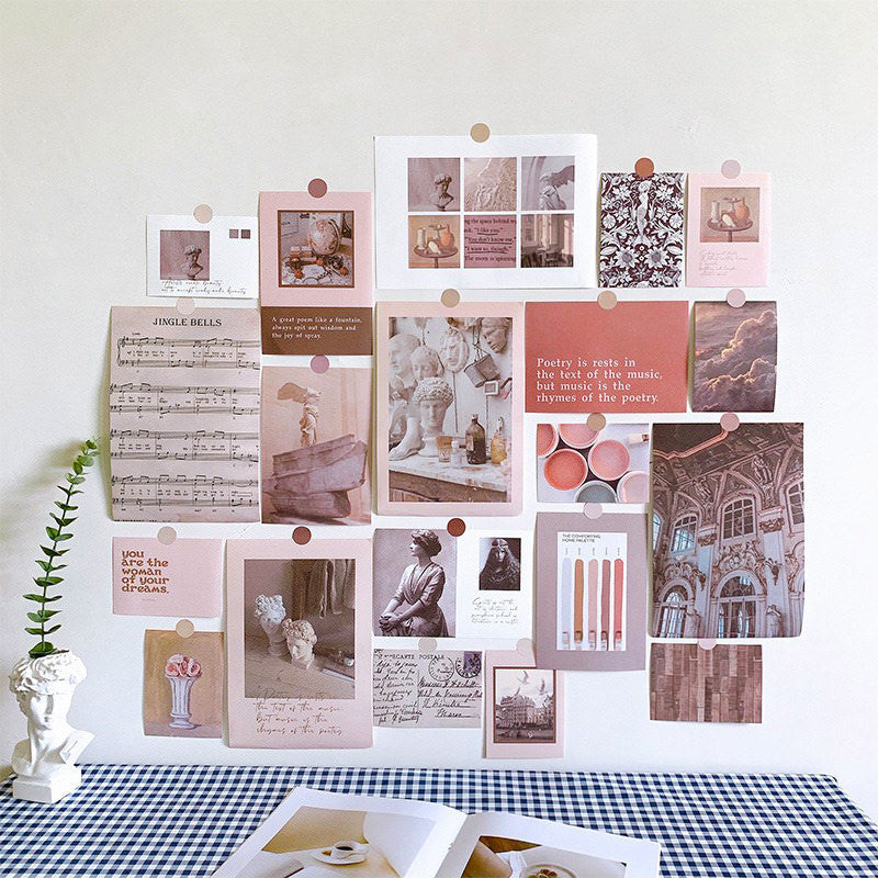 Vintage Art Kolaż Kart na Ścianę