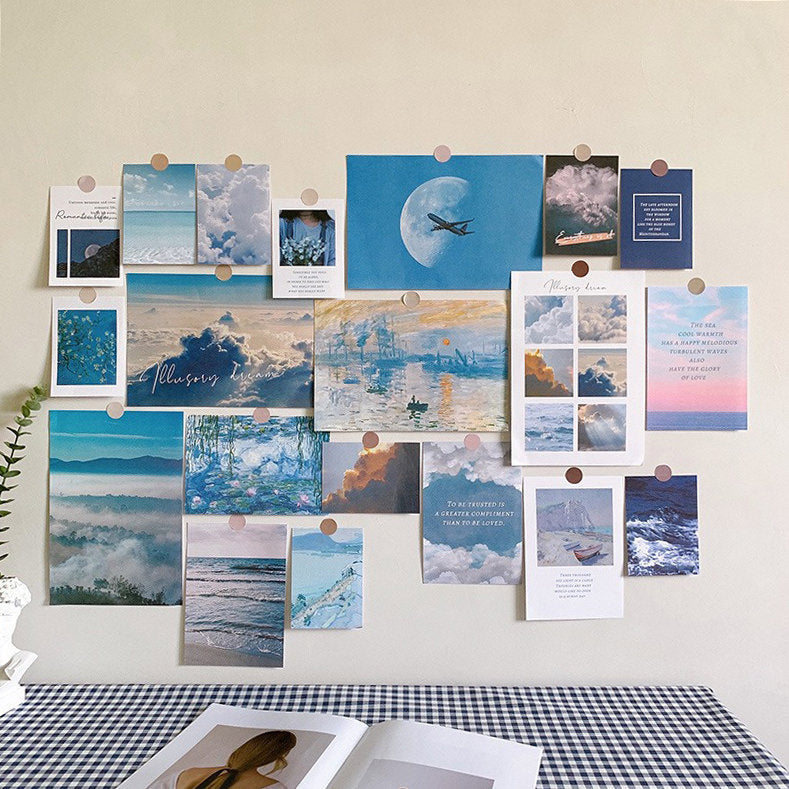 Vintage Art Kolaż Kart na Ścianę