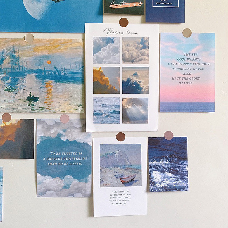 Vintage Art Kolaż Kart na Ścianę