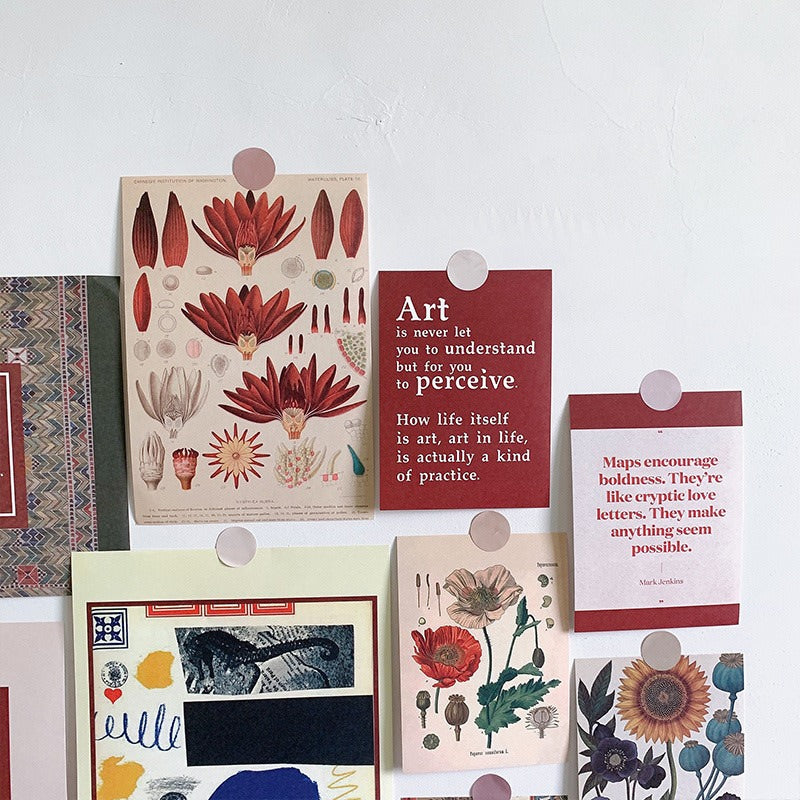 Vintage Art Kolaż Kart na Ścianę