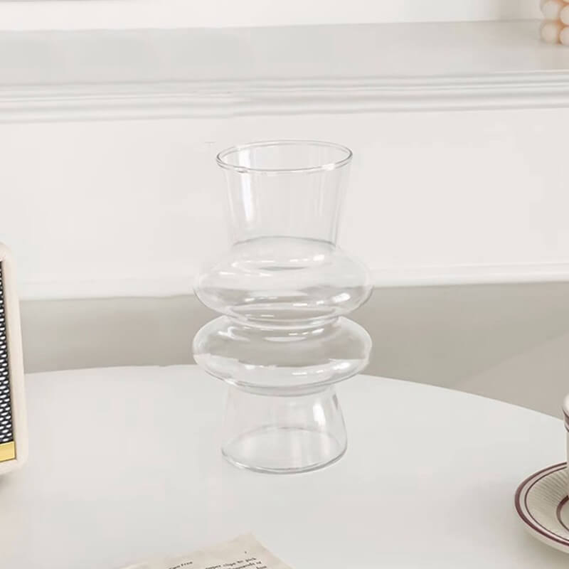 Waza na kwiaty z falującego szkła